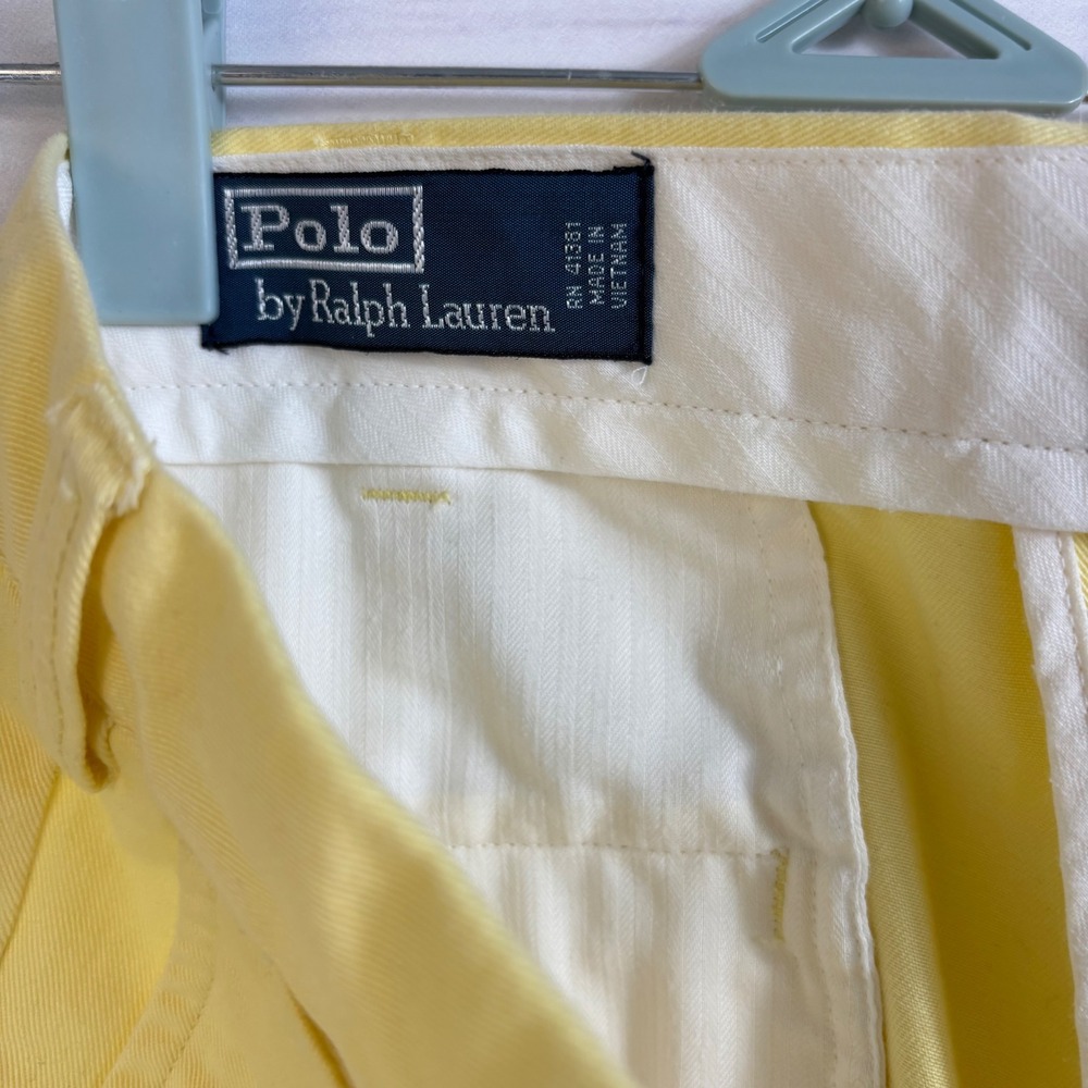 Chino Pants Polo Ralph Lauren 34/34* Butter Yellow 100% Cotton Embroidered Pony - Picture 3 of 16